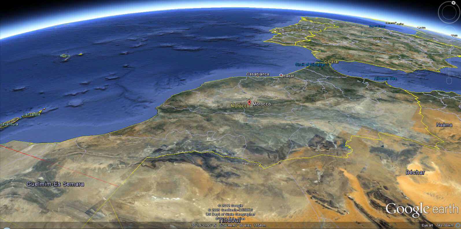 Morocco Earth Map